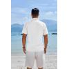 imageCOOFANDY Mens Button Down Shirts Short Sleeve Casual Shirts Summer Beach Linen Shirts with PocketWhite