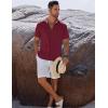 imageCOOFANDY Mens Button Down Shirts Short Sleeve Casual Shirts Summer Beach Linen Shirts with PocketWine Red