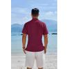 imageCOOFANDY Mens Button Down Shirts Short Sleeve Casual Shirts Summer Beach Linen Shirts with PocketWine Red