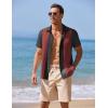 imageCOOFANDY Mens Casual Vintage Bowling Shirt Untucked Short Sleeve Button Down Summer Beach ShirtsBlack Red