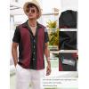 imageCOOFANDY Mens Casual Vintage Bowling Shirt Untucked Short Sleeve Button Down Summer Beach ShirtsBlack Red