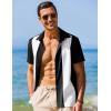 imageCOOFANDY Mens Casual Vintage Bowling Shirt Untucked Short Sleeve Button Down Summer Beach ShirtsBlack White