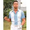 imageCOOFANDY Mens Casual Vintage Bowling Shirt Untucked Short Sleeve Button Down Summer Beach ShirtsBlue White