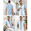 imageCOOFANDY Mens Casual Vintage Bowling Shirt Untucked Short Sleeve Button Down Summer Beach ShirtsBlue White