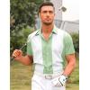 imageCOOFANDY Mens Casual Vintage Bowling Shirt Untucked Short Sleeve Button Down Summer Beach ShirtsGreen White