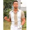imageCOOFANDY Mens Casual Vintage Bowling Shirt Untucked Short Sleeve Button Down Summer Beach ShirtsLight Khaki White