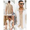 imageCOOFANDY Mens Casual Vintage Bowling Shirt Untucked Short Sleeve Button Down Summer Beach ShirtsLight Khaki White