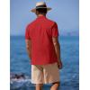 imageCOOFANDY Mens Casual Vintage Bowling Shirt Untucked Short Sleeve Button Down Summer Beach ShirtsTrue Red Black