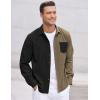 imageCOOFANDY Mens Corduroy Shirt Casual Long Sleeve Button Down Lightweight Jacket Fall Textured ShacketBlack  Brown