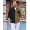 imageCOOFANDY Mens Corduroy Shirt Casual Long Sleeve Button Down Lightweight Jacket Fall Textured ShacketBlack  Brown