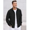 imageCOOFANDY Mens Corduroy Shirt Casual Long Sleeve Button Down Lightweight Jacket Fall Textured ShacketBlack