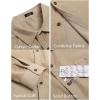 imageCOOFANDY Mens Corduroy Shirt Casual Long Sleeve Button Down Lightweight Jacket Fall Textured ShacketKhaki
