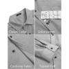 imageCOOFANDY Mens Corduroy Shirt Casual Long Sleeve Button Down Lightweight Jacket Fall Textured ShacketLight Grey