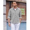 imageCOOFANDY Mens Corduroy Shirt Casual Long Sleeve Button Down Lightweight Jacket Fall Textured ShacketLight Grey