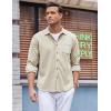 imageCOOFANDY Mens Corduroy Shirt Casual Long Sleeve Button Down Lightweight Jacket Fall Textured ShacketLight Khaki