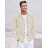 imageCOOFANDY Mens Corduroy Shirt Casual Long Sleeve Button Down Lightweight Jacket Fall Textured ShacketLight Khaki