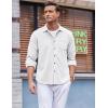 imageCOOFANDY Mens Corduroy Shirt Casual Long Sleeve Button Down Lightweight Jacket Fall Textured ShacketWhite