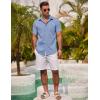 imageCOOFANDY Mens Linen Shirts Short Sleeve Casual Shirts Summer Beach Button Down Shirts with PocketAzure