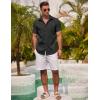 imageCOOFANDY Mens Linen Shirts Short Sleeve Casual Shirts Summer Beach Button Down Shirts with PocketBlack