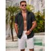 imageCOOFANDY Mens Linen Shirts Short Sleeve Casual Shirts Summer Beach Button Down Shirts with PocketBlack