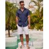 imageCOOFANDY Mens Linen Shirts Short Sleeve Casual Shirts Summer Beach Button Down Shirts with PocketBlue Violet