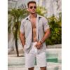 imageCOOFANDY Mens Linen Shirts Short Sleeve Casual Shirts Summer Beach Button Down Shirts with PocketChampagne