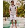 imageCOOFANDY Mens Linen Shirts Short Sleeve Casual Shirts Summer Beach Button Down Shirts with PocketChampagne