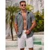 imageCOOFANDY Mens Linen Shirts Short Sleeve Casual Shirts Summer Beach Button Down Shirts with PocketDark Grey
