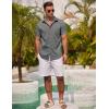 imageCOOFANDY Mens Linen Shirts Short Sleeve Casual Shirts Summer Beach Button Down Shirts with PocketDark Grey