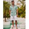 imageCOOFANDY Mens Linen Shirts Short Sleeve Casual Shirts Summer Beach Button Down Shirts with PocketLight Green