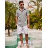 imageCOOFANDY Mens Linen Shirts Short Sleeve Casual Shirts Summer Beach Button Down Shirts with PocketLight Grey