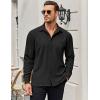 imageCOOFANDY Mens Long Sleeve Button Down Shirts Wrinkle Free Untucked Shirts Casual Dress Shirt for MenBlack