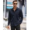 imageCOOFANDY Mens Long Sleeve Button Down Shirts Wrinkle Free Untucked Shirts Casual Dress Shirt for MenDark Blue