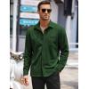 imageCOOFANDY Mens Long Sleeve Button Down Shirts Wrinkle Free Untucked Shirts Casual Dress Shirt for MenGreen
