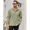 imageCOOFANDY Mens Long Sleeve Button Down Shirts Wrinkle Free Untucked Shirts Casual Dress Shirt for MenLight Green
