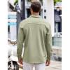 imageCOOFANDY Mens Long Sleeve Button Down Shirts Wrinkle Free Untucked Shirts Casual Dress Shirt for MenLight Green