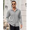 imageCOOFANDY Mens Long Sleeve Button Down Shirts Wrinkle Free Untucked Shirts Casual Dress Shirt for MenLight Grey
