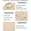 imageCOOFANDY Mens Long Sleeve Button Down Shirts Wrinkle Free Untucked Shirts Casual Dress Shirt for MenLight Khaki