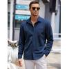imageCOOFANDY Mens Long Sleeve Button Down Shirts Wrinkle Free Untucked Shirts Casual Dress Shirt for MenNavy Blue