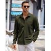 imageCOOFANDY Mens Long Sleeve Button Down Shirts Wrinkle Free Untucked Shirts Casual Dress Shirt for MenOlive Green