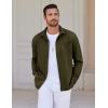 imageCOOFANDY Mens Long Sleeve Button Down Shirts Wrinkle Free Untucked Shirts Casual Dress Shirt for MenOlive Green
