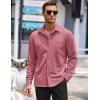 imageCOOFANDY Mens Long Sleeve Button Down Shirts Wrinkle Free Untucked Shirts Casual Dress Shirt for MenPink
