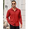 imageCOOFANDY Mens Long Sleeve Button Down Shirts Wrinkle Free Untucked Shirts Casual Dress Shirt for MenRed