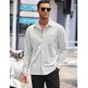 imageCOOFANDY Mens Long Sleeve Button Down Shirts Wrinkle Free Untucked Shirts Casual Dress Shirt for MenWhite
