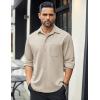 imageCOOFANDY Mens Long Sleeve Casual Button Down Shirt Wrinkle Free Untucked Dress ShirtsBeige