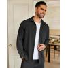 imageCOOFANDY Mens Long Sleeve Casual Button Down Shirt Wrinkle Free Untucked Dress ShirtsBlack