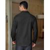 imageCOOFANDY Mens Long Sleeve Casual Button Down Shirt Wrinkle Free Untucked Dress ShirtsBlack
