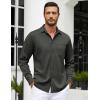 imageCOOFANDY Mens Long Sleeve Casual Button Down Shirt Wrinkle Free Untucked Dress ShirtsDark Grey