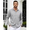 imageCOOFANDY Mens Long Sleeve Casual Button Down Shirt Wrinkle Free Untucked Dress ShirtsGrey