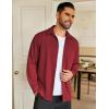 imageCOOFANDY Mens Long Sleeve Casual Button Down Shirt Wrinkle Free Untucked Dress ShirtsMaroon